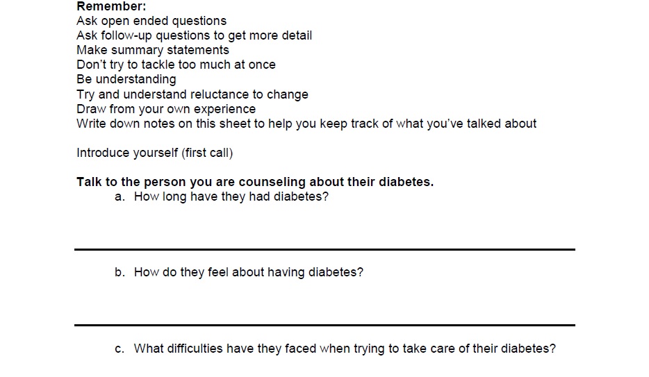 Managing Diabetes with Peer Mentoring BHUB